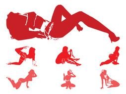 Seductive Girl Silhouettes drawing