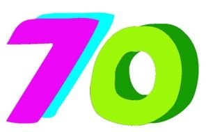 number 70 with color numbers