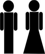 black male and female silhouettes on a white background