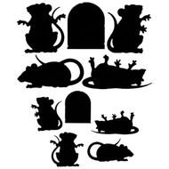silhouettes of mice near the hole