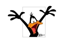 Daffy Duck with wide open beak