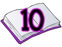 number 10 on the background of an open book