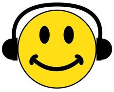 Smiley Face With Headphones drawing