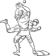 Clip art of the baseball players