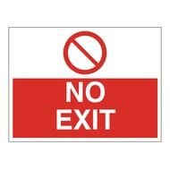 red-white sign prohibiting exit