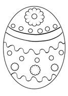 Easter Egg with floral pattern, Coloring Page