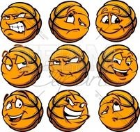 Cartoon Basketball Face N2
