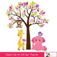 Sweet Bird And Tree Clipart Set Woodland Ideal For Scrapbooking