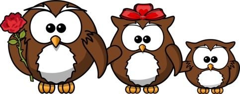 Owl Family Clip Art drawing