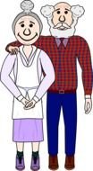 cartoon old couple