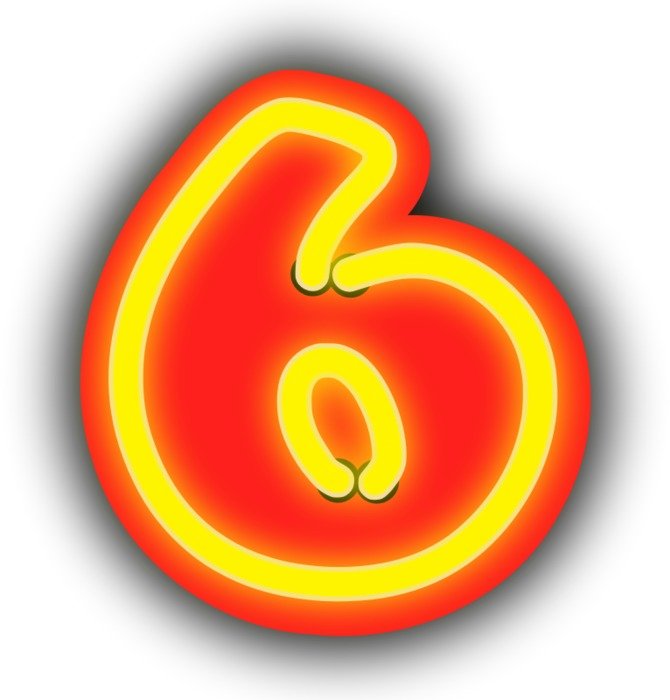 Numeral 6 drawing