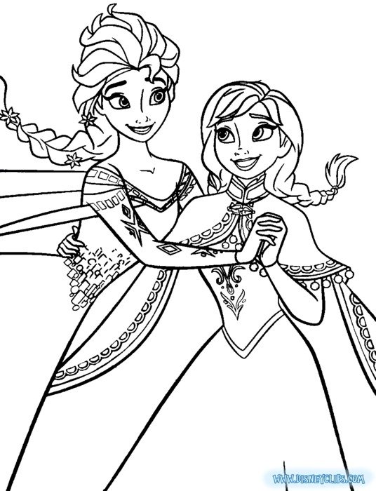 Frozen Anna And Elsa Coloring Pages