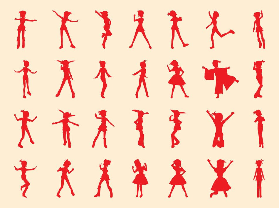 Happy Girl Silhouette