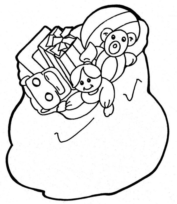 gifts in a bag as a picture for clipart