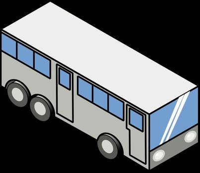 drawing of a bus on a black background