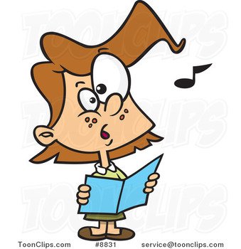 Cartoon Girl Singing N6