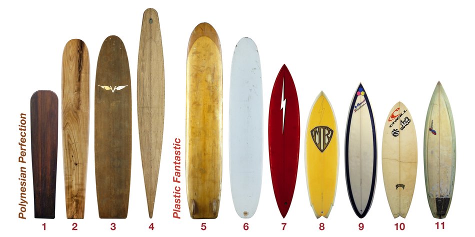 Ancient Hawaiian Surfboards Clip Art
