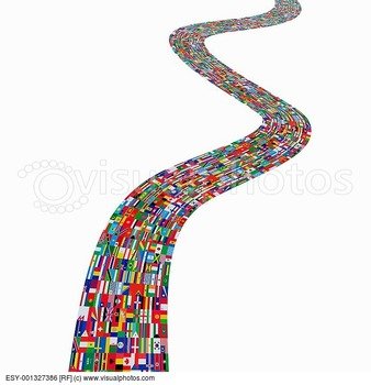 Road Made With Flags From Around The World