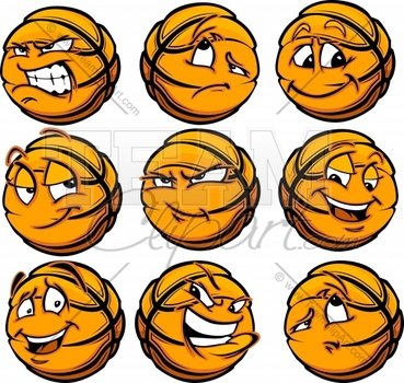 Cartoon Basketball Face N2