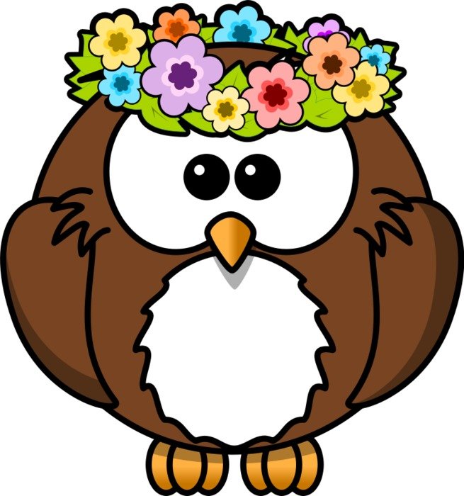 İllustration of owl with wreath