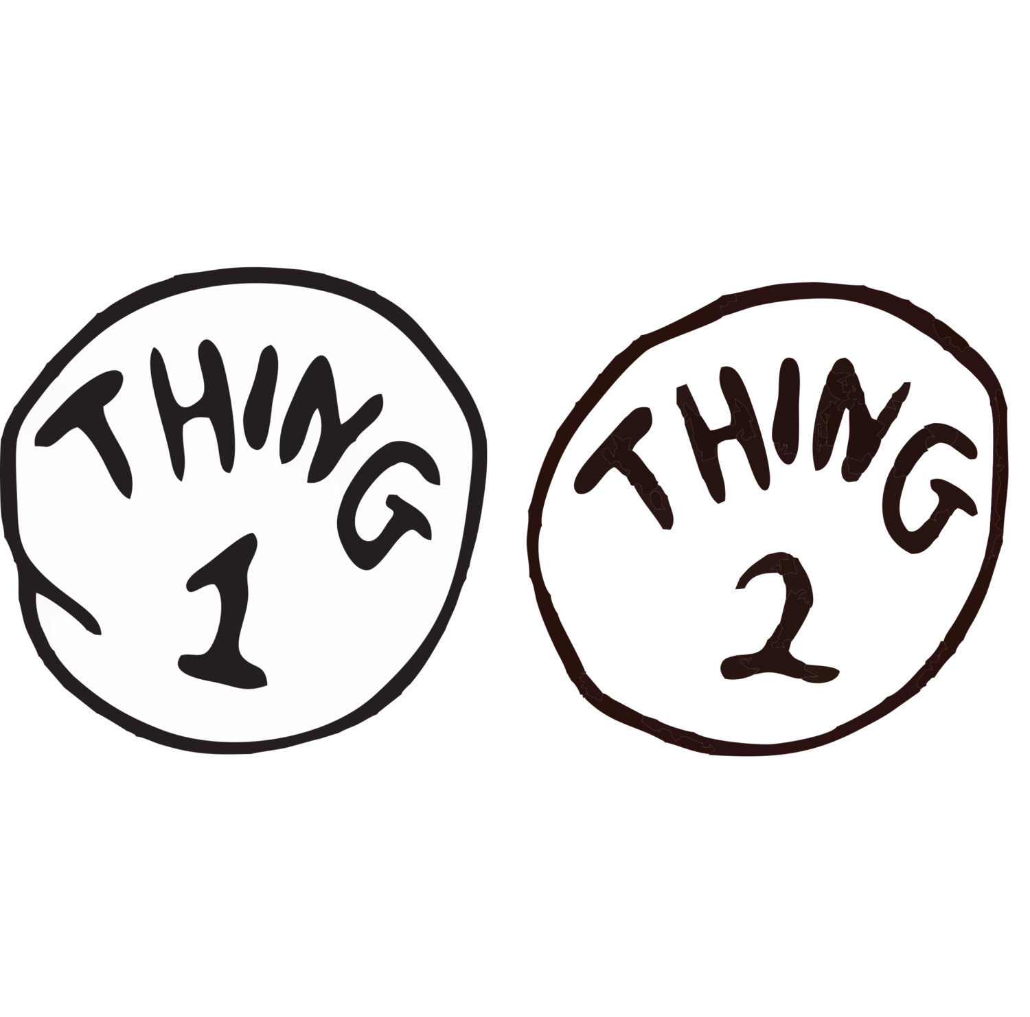 Thing 1 2 Clip Art drawing image.