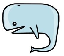 Beautiful and colorful drawing of the whale clipart