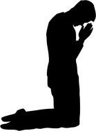 Clip art of Man Praying Silhouette