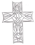 Cross Tattoo Line Art drawing