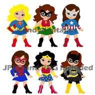 Little Girl Superhero Clip Art