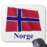 Norway Waving Flag With Name In Norwegian Mouse Pads