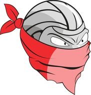 character with a red bandana as a graphic illustration