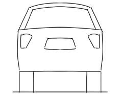 SUV Rear View Car Drawing