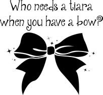 Black and white drawing of the cheer bow clipart