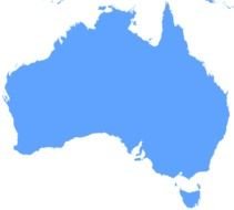 Blue map of Australia