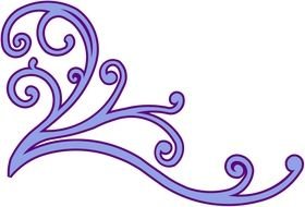 purple corner pattern on a white background