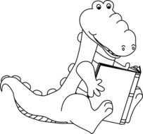 Alligator Clip Art Black And White N6
