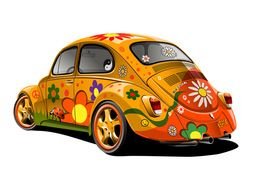 Cartoon flowers Car drawing