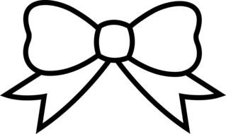 black and white drawing of a bow on a white background