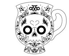 Skull Filigree Drawing