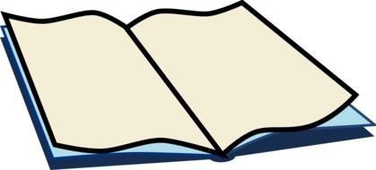 Open blue Book drawing