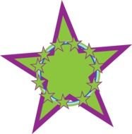 green star with purple frame