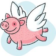 Flying Pig as a graphic illustration