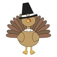 Turkey Wearing A Pilgrim Hat Clip Art