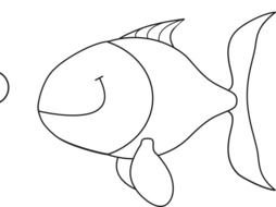 Colouring book fish drawing