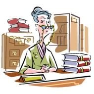 Cartoon lady librarian clipart