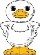 white duck drawing