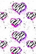 clipart of the Pink And Purple Zebra Hearts