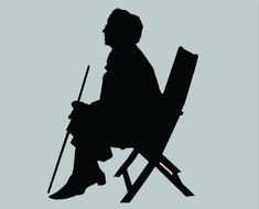 silhouette of an elderly man as a graphic illustration