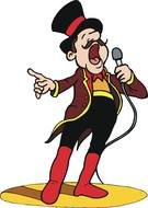 Cartoon man in the circus clipart