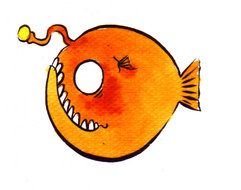 drawn angler fish